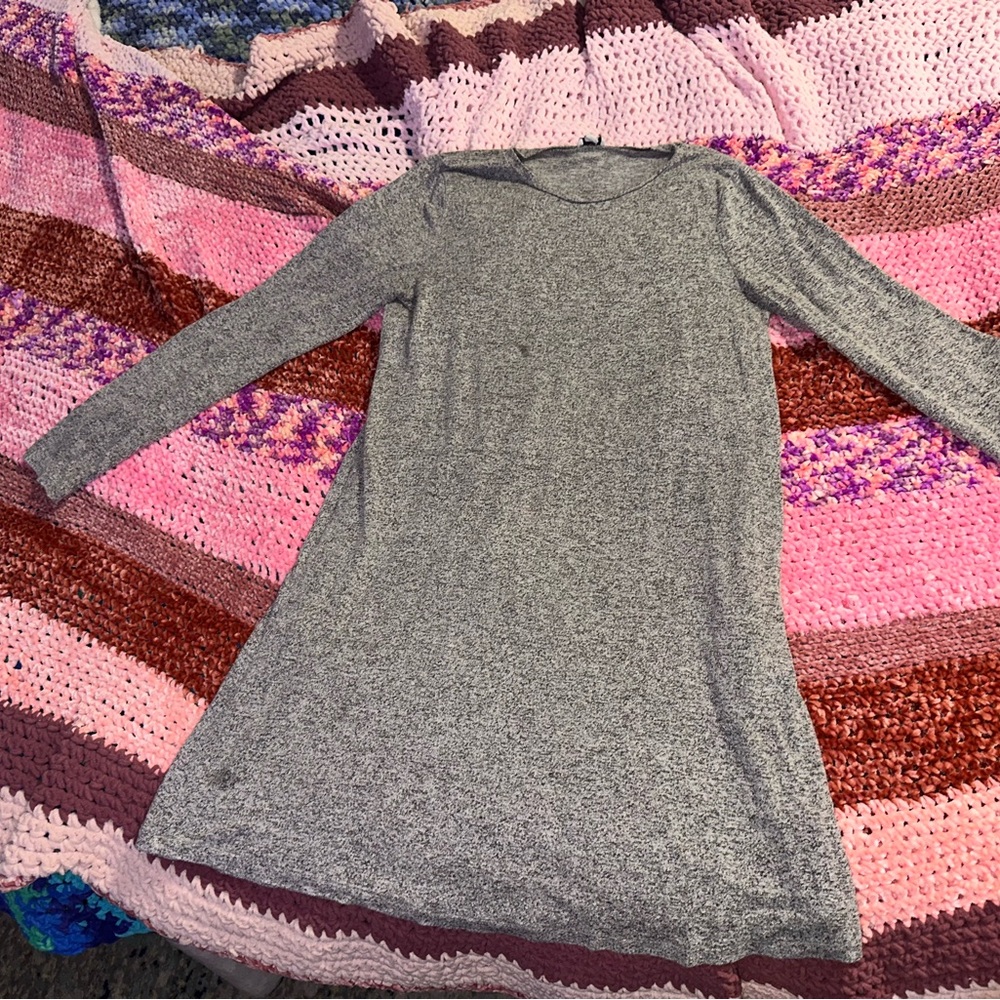Gray Long Sleeve Dress